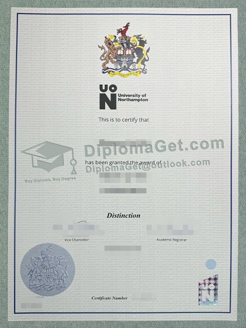 北安普顿大学证书 University of Northampton Certificate 北安普顿大学证书 University of Northampton Certificate