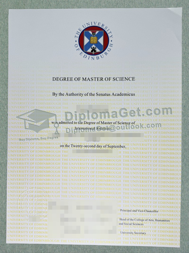 University of Edinburgh Degree爱丁堡大学文凭