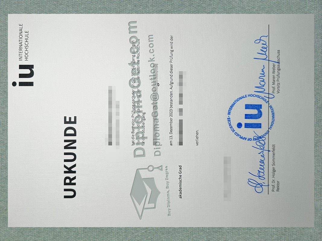 IU国际大学证书, IU Internationale Hochschule Urkunde