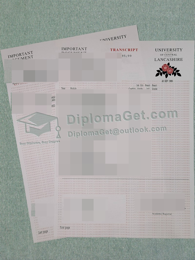 中央兰开夏大学成绩单, University of Central Lancashire Transcript 中央兰开夏大学成绩单, University of Central Lancashire Transcript
