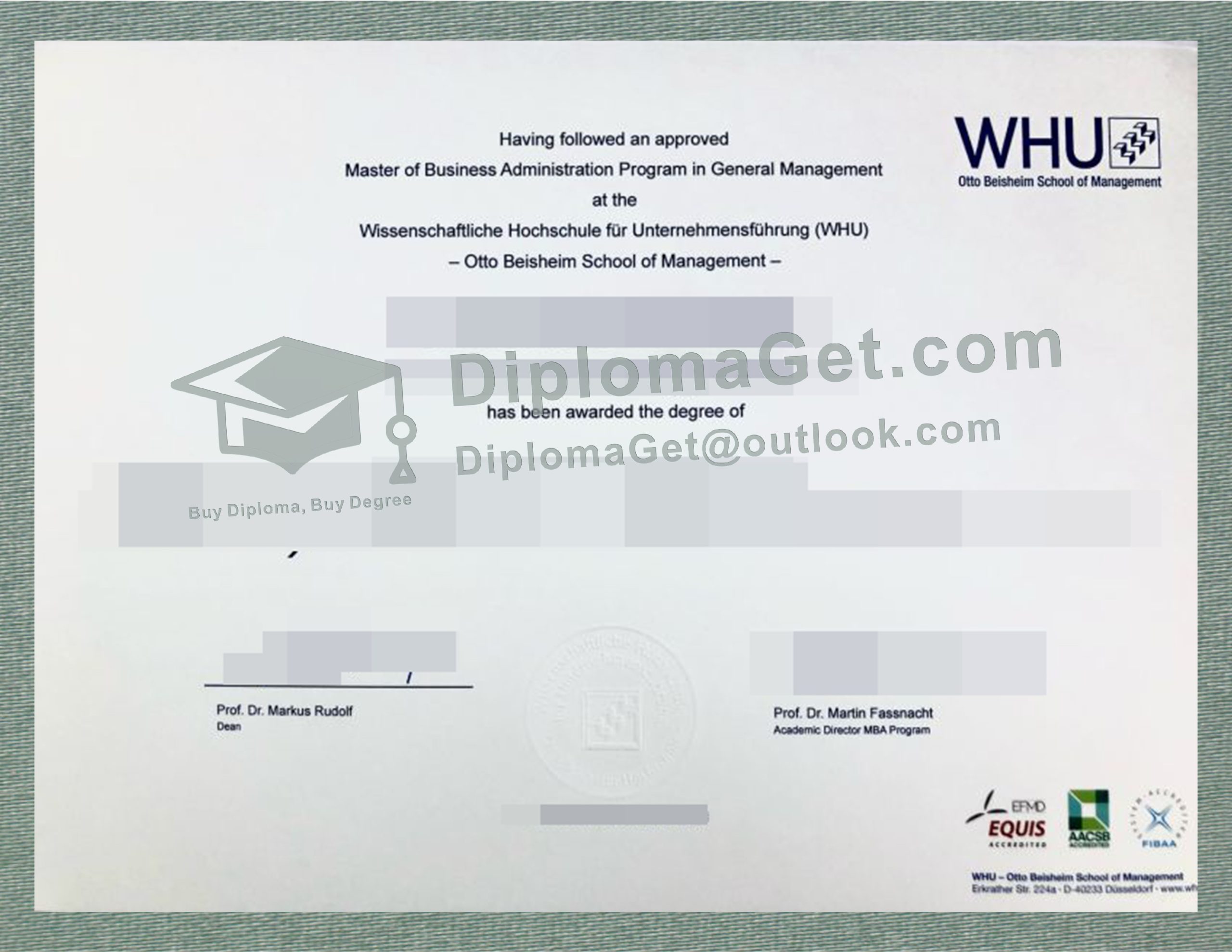 奥托·贝桑管理学院学位证书, Otto Beisheim School of Management Degree