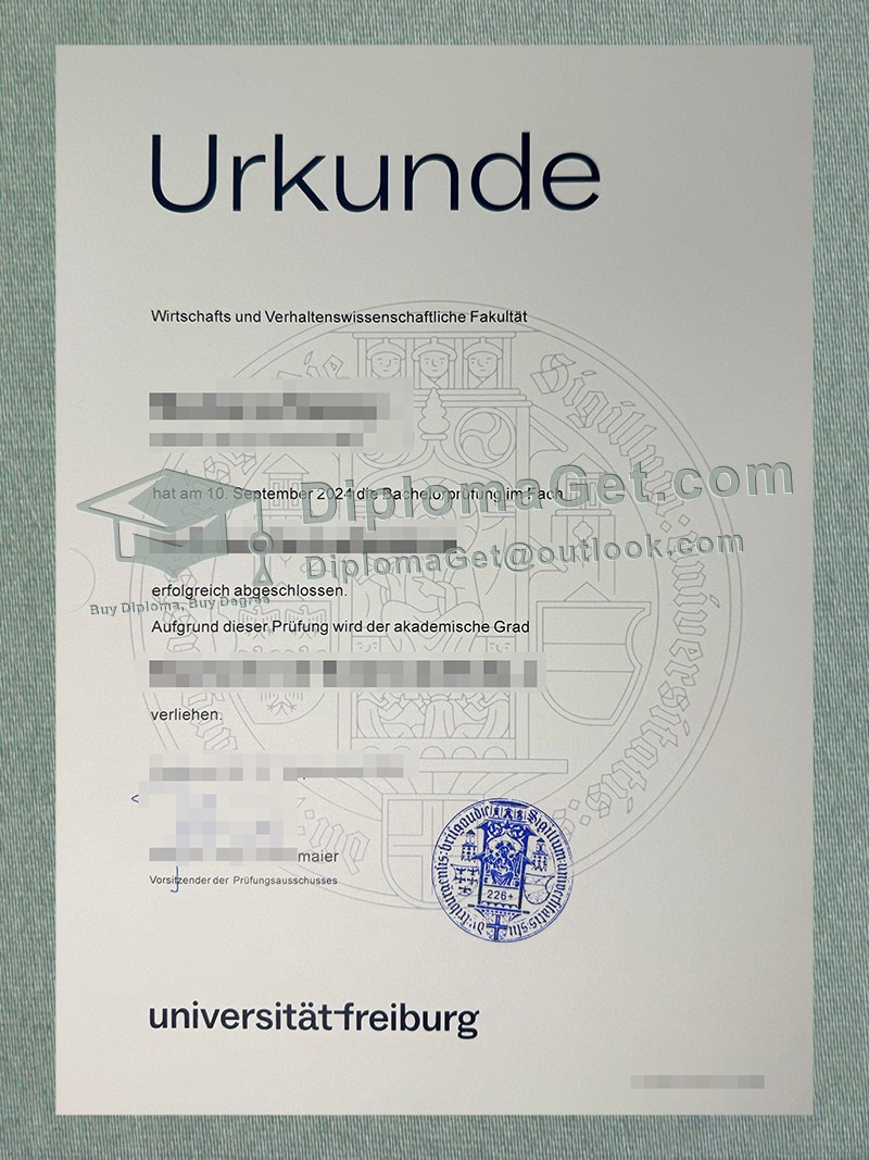 弗赖堡大学证书, Universität Freiburg Urkunde 弗赖堡大学证书, Universität Freiburg Urkunde