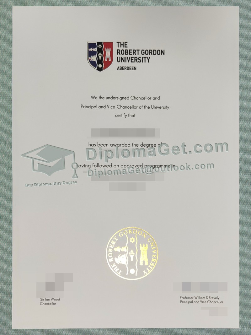 罗伯特戈登大学文凭, Robert Gordon University Degree 罗伯特戈登大学文凭, Robert Gordon University Degree