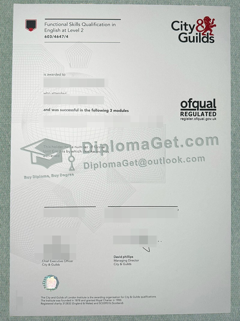 英语功能技能资格证书, City & Guilds Functional Skills in English 英语功能技能资格证书, City & Guilds Functional Skills in English