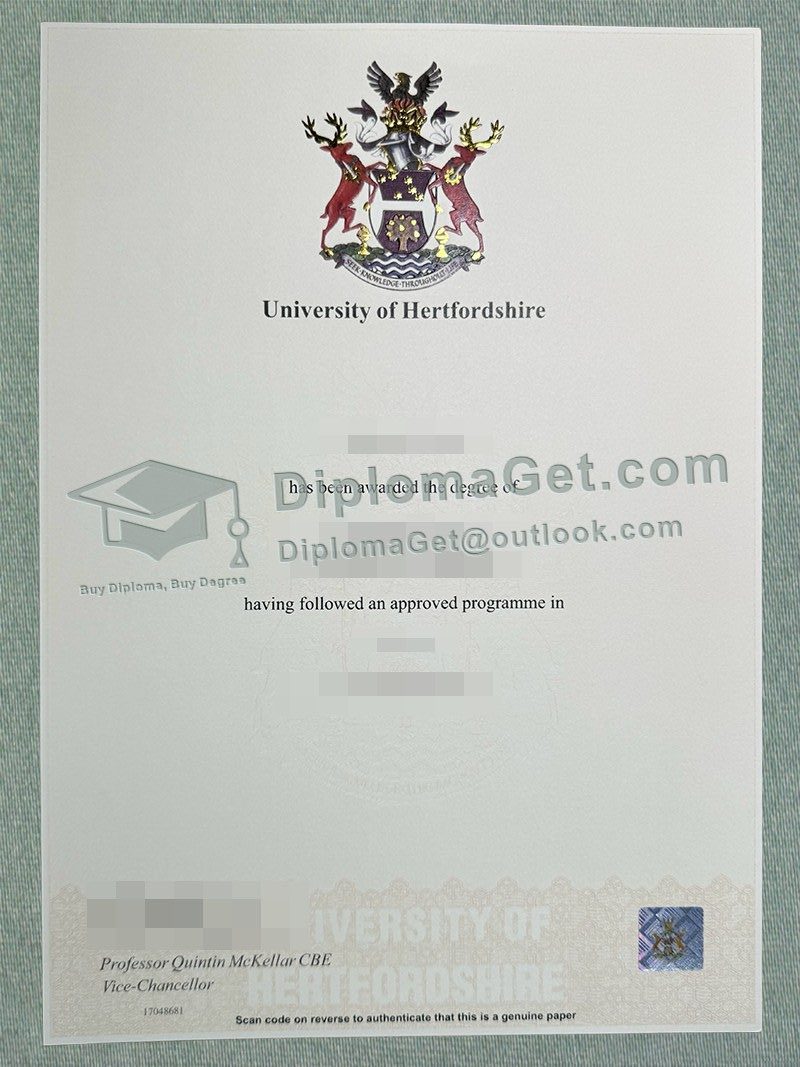 University of Hertfordshire Degree, 赫特福德大学文凭 University of Hertfordshire Degree, 赫特福德大学文凭
