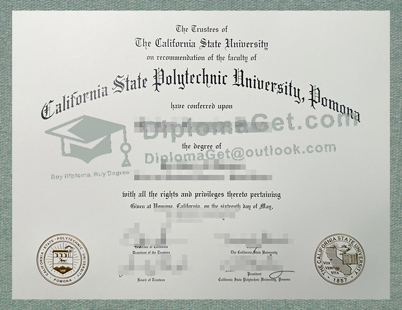 加州州立理工大学波莫纳分校文凭, Cal Poly Pomona Diploma 加州州立理工大学波莫纳分校文凭, Cal Poly Pomona Diploma