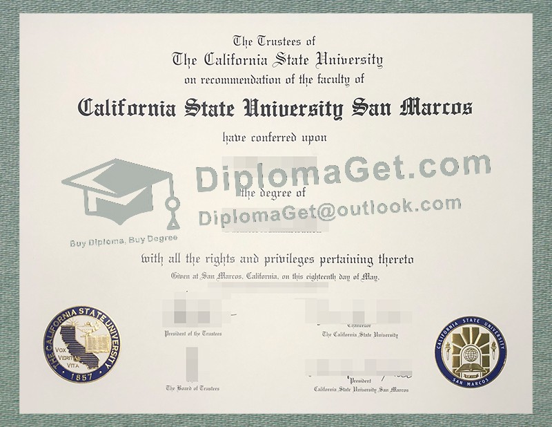 加州州立大学圣马科斯分校文凭, Cal State San Marcos Diploma 加州州立大学圣马科斯分校文凭, Cal State San Marcos Diploma