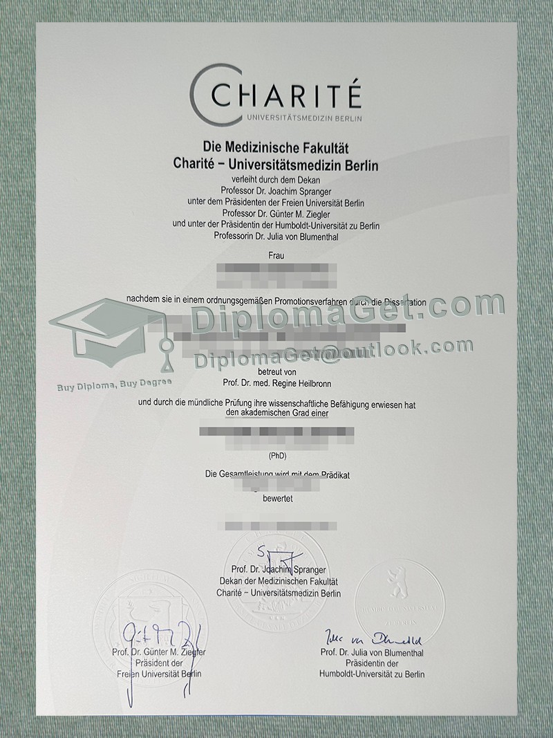柏林夏里特大学医院文凭, Charité – Universitätsmedizin Berlin Diploma 柏林夏里特大学医院文凭, Charité – Universitätsmedizin Berlin Diploma