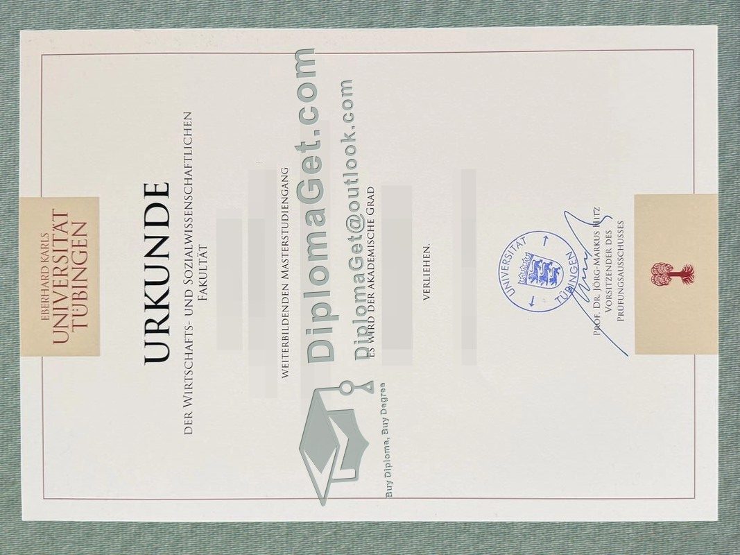 图宾根大学埃伯哈德·卡尔斯证书, Eberhard Karls Universität in Tübingen urkunde