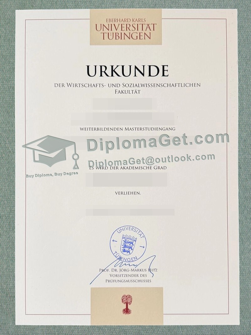 图宾根大学埃伯哈德·卡尔斯证书, Eberhard Karls Universität in Tübingen urkunde 图宾根大学埃伯哈德·卡尔斯证书, Eberhard Karls Universität in Tübingen urkunde