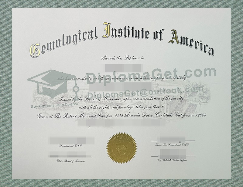 美国宝石学院文凭, Gemological Institute of America Diploma 美国宝石学院文凭, Gemological Institute of America Diploma