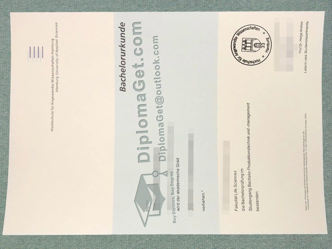 汉堡应用科技大学证书, HAW Hamburg Urkunde
