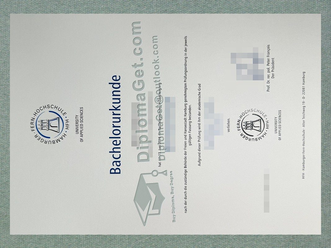 汉堡远程教育大学证书, Hamburger Fern-Hochschule Urkunde, HFH Degree