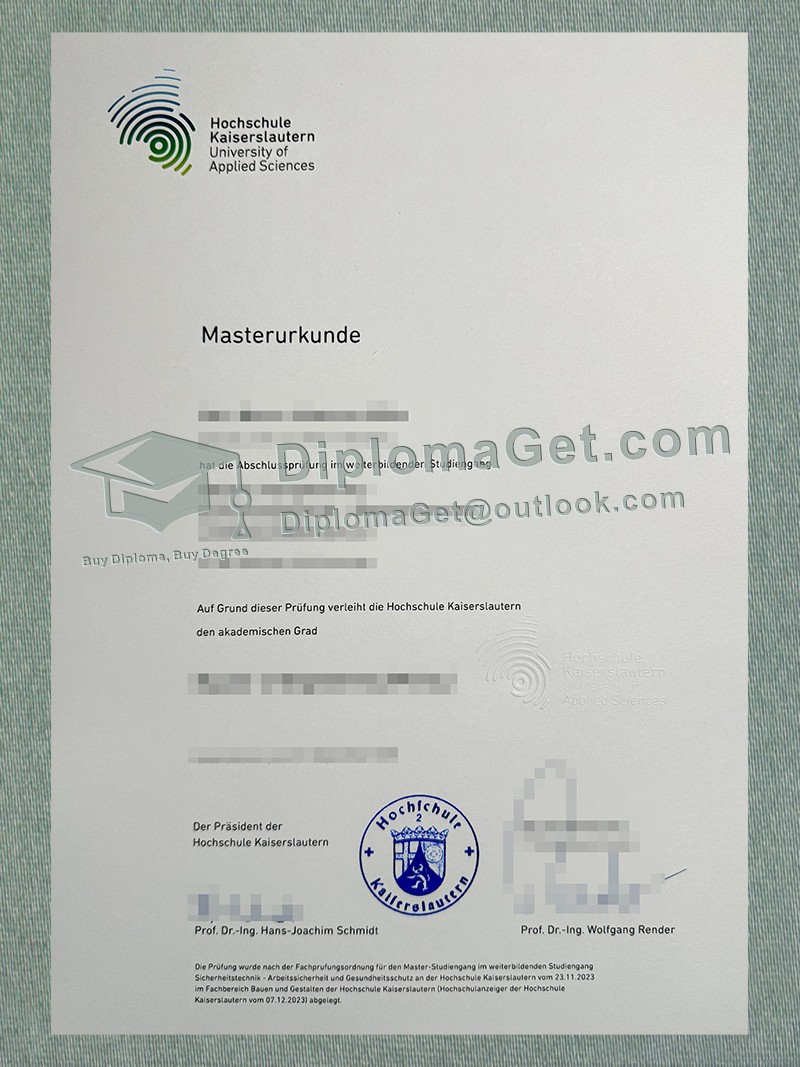 凯泽斯劳滕应用科技大学证书, Hochschule Kaiserslautern urkunde 凯泽斯劳滕应用科技大学证书, Hochschule Kaiserslautern urkunde