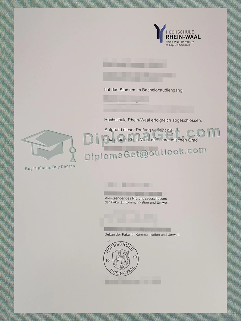 莱茵-瓦尔应用科技大学文凭, Hochschule Rhein-Waal Diploma 莱茵-瓦尔应用科技大学文凭, Hochschule Rhein-Waal Diploma