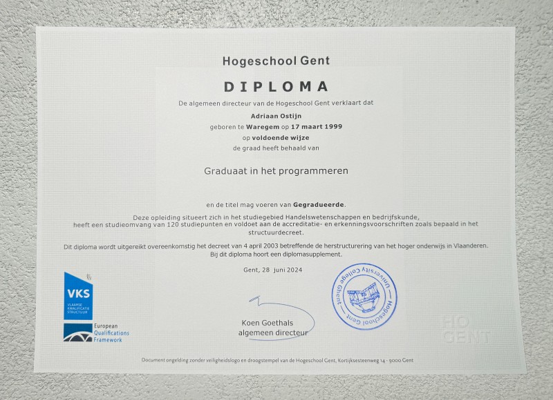 Hogeschool Gent Diploma