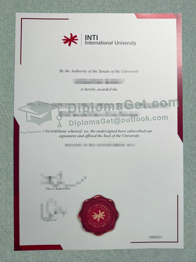 INTI International University diploma, 英迪国际大学文凭 INTI International University diploma, 英迪国际大学文凭