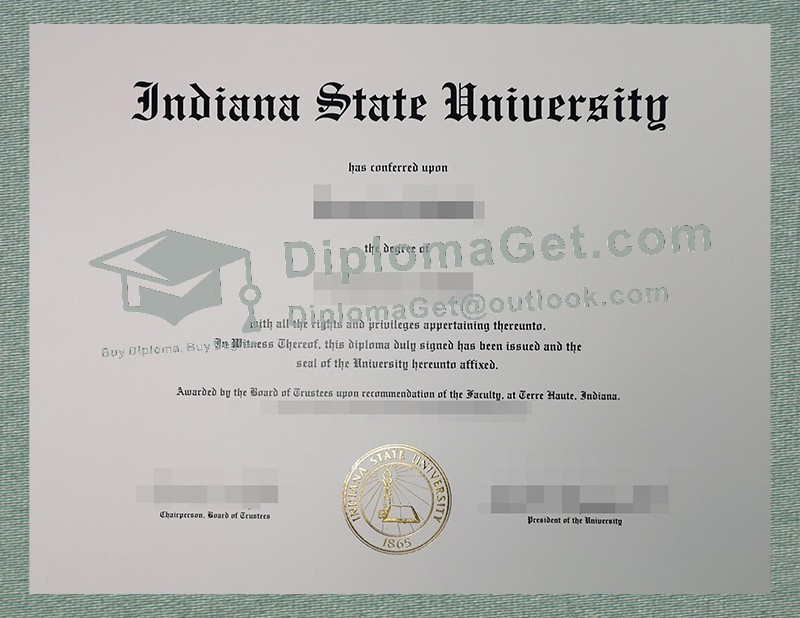 印第安纳州立大学文凭, Indiana State University Diploma 印第安纳州立大学文凭, Indiana State University Diploma