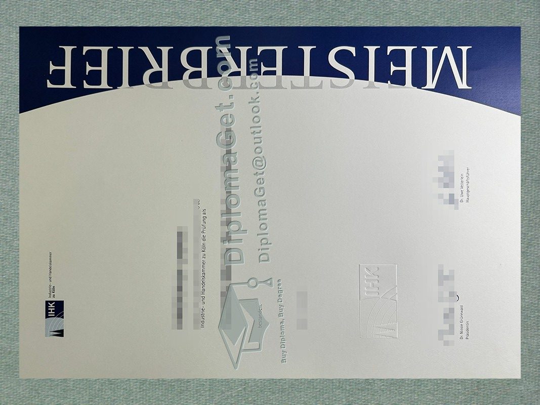 科隆工商会证书, Industrie- und Handelskammer zu Köln Certificate