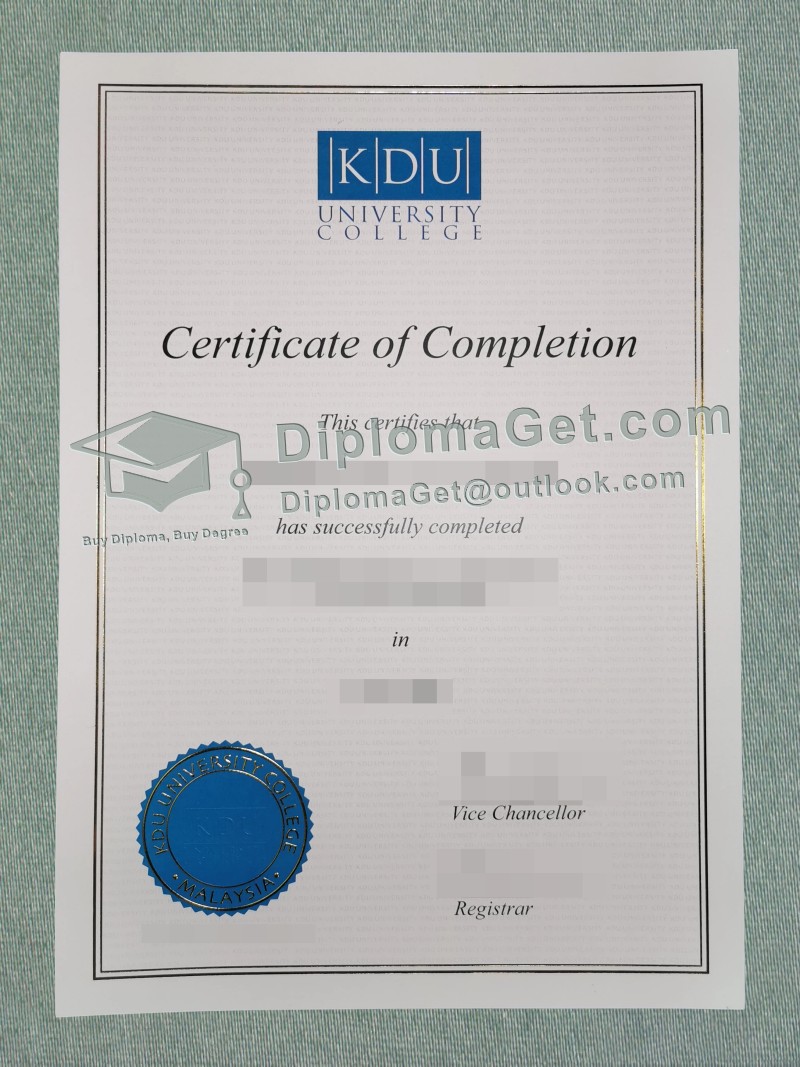 KDU University Diploma, 伯乐大学学院文凭 KDU University Diploma, 伯乐大学学院文凭