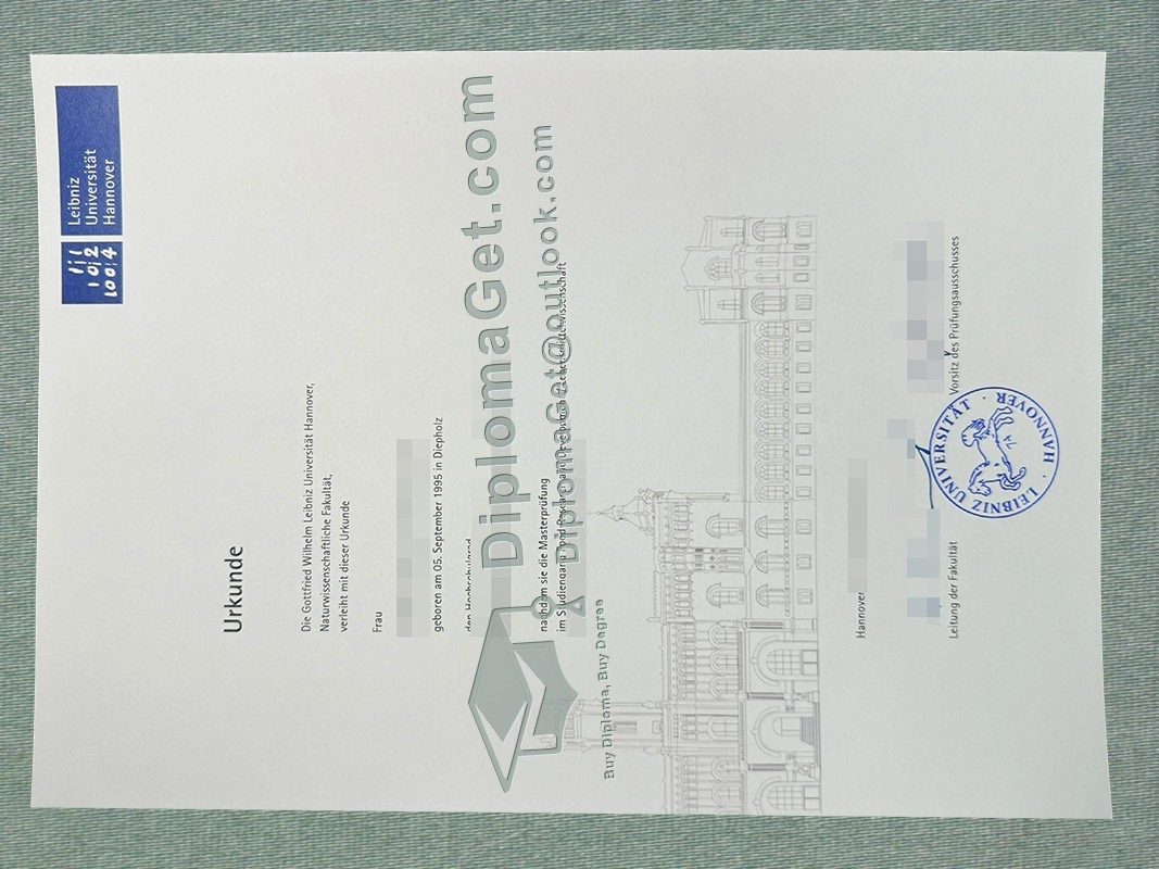 汉诺威莱布尼茨大学证书, Leibniz University Hannover Urkunde