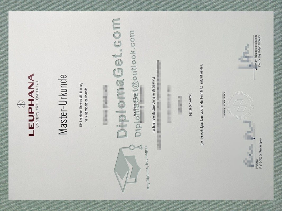吕讷堡大学证书, Leuphana Universität Lüneburg Urkunde