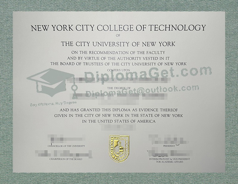 纽约市立技术学院文凭, New York City College of Technology Diploma 纽约市立技术学院文凭, New York City College of Technology Diploma