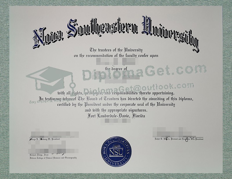 诺瓦东南大学文凭, Nova Southeastern University Diploma 诺瓦东南大学文凭, Nova Southeastern University Diploma