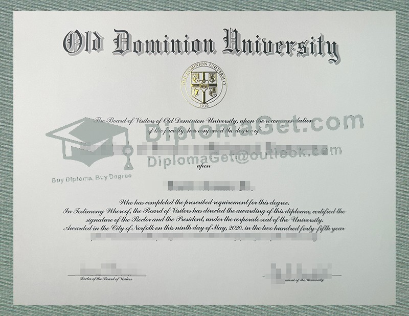 老道明大学文凭, Old Dominion University Diploma 老道明大学文凭, Old Dominion University Diploma