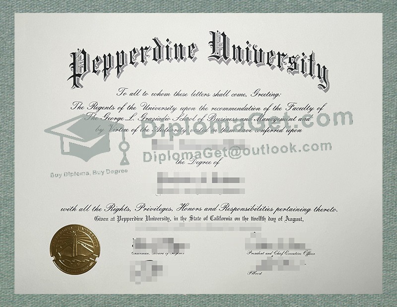 佩珀代因大学文凭, Pepperdine University Diploma 佩珀代因大学文凭, Pepperdine University Diploma
