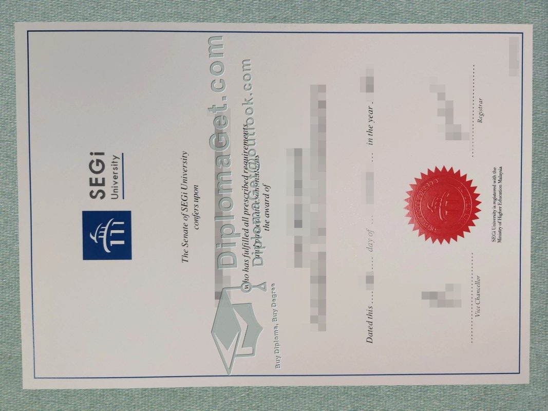 世纪大学及学院文凭, SEGi University and Colleges diploma