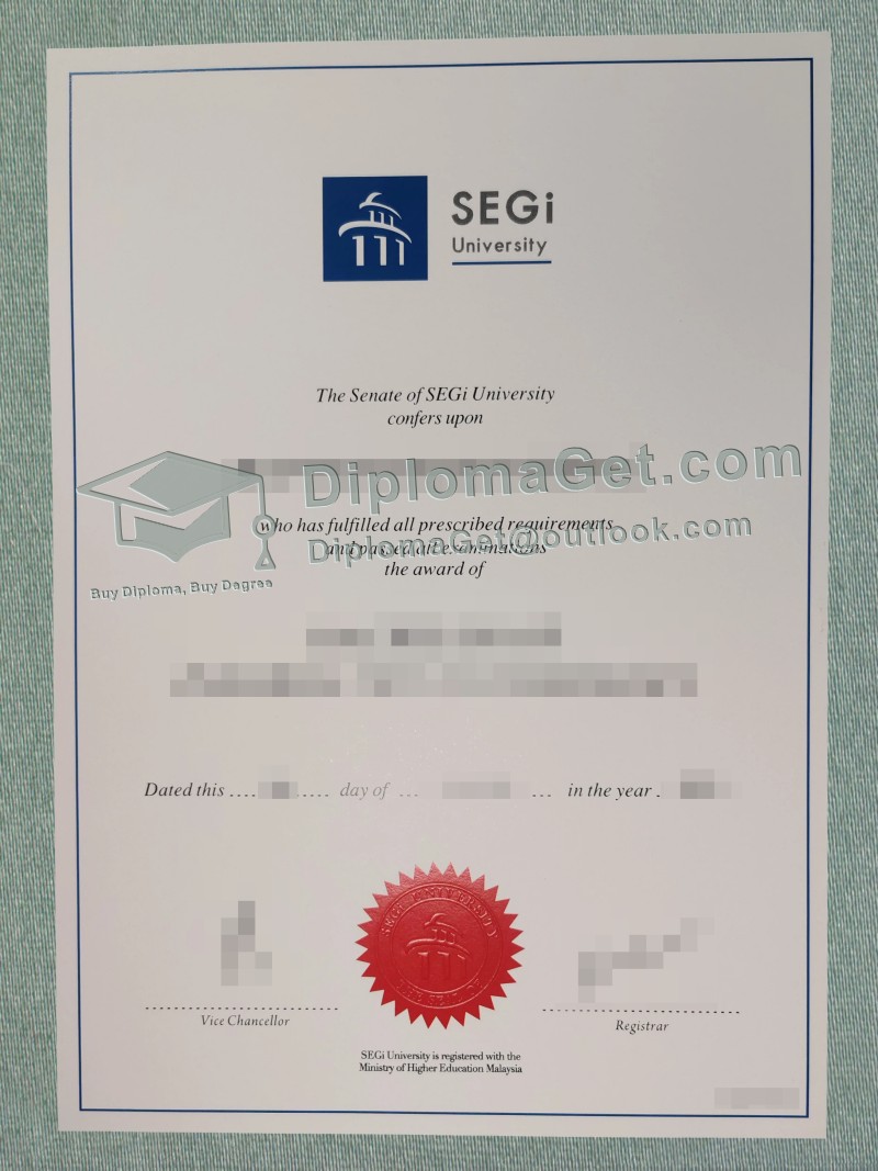 世纪大学及学院文凭, SEGi University and Colleges diploma 世纪大学及学院文凭, SEGi University and Colleges diploma