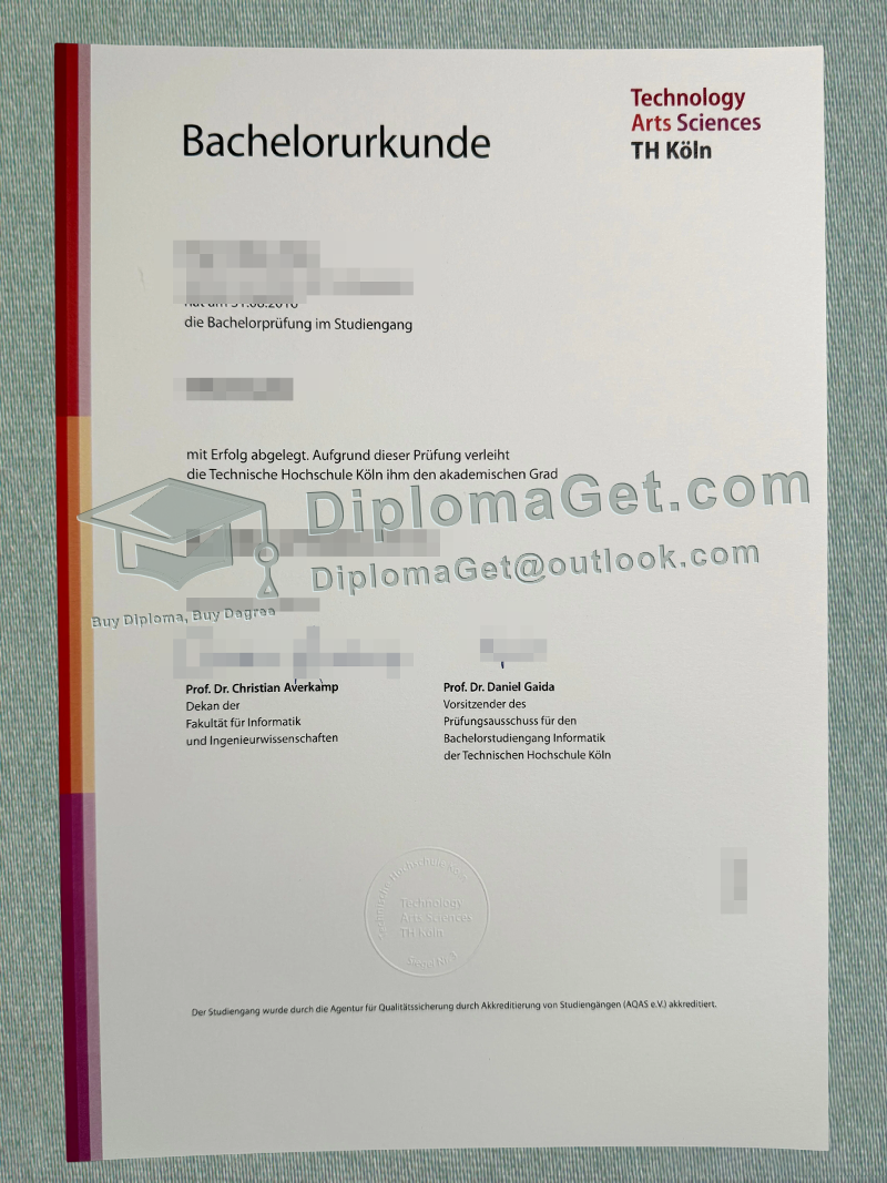 科隆应用科技大学证书, TH Köln – University of Applied Sciences Urkunde 科隆应用科技大学证书, TH Köln – University of Applied Sciences Urkunde