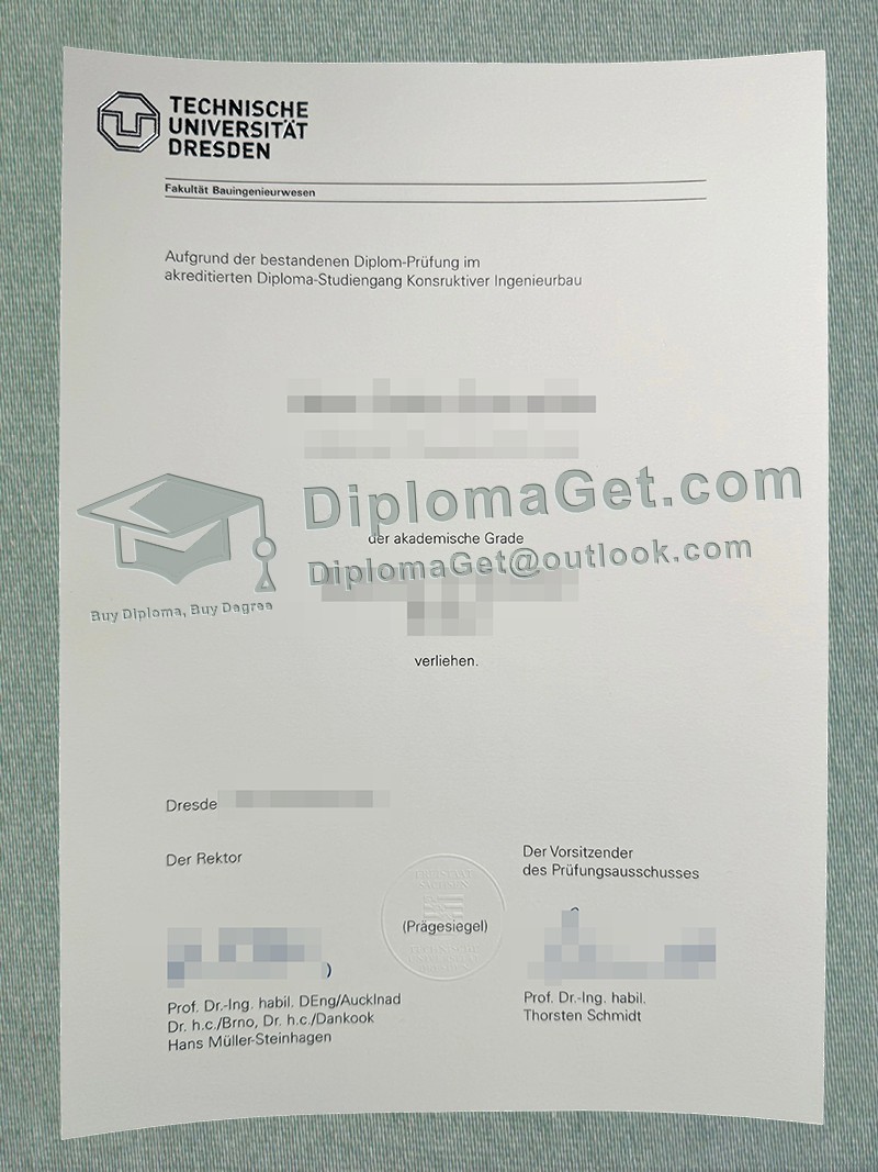 德累斯顿工业大学证书, Technische Universität Dresden Urkunde 德累斯顿工业大学证书, Technische Universität Dresden Urkunde