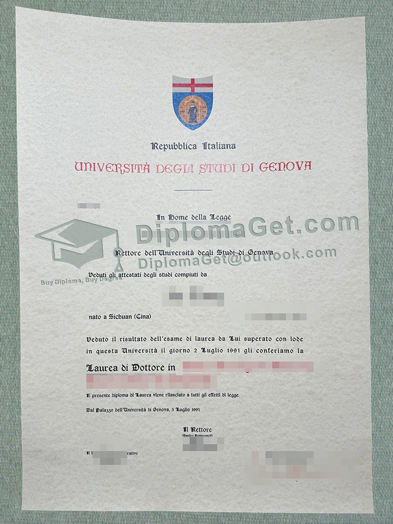 热那亚大学文凭, University of Genoa Diploma 热那亚大学文凭, University of Genoa Diploma