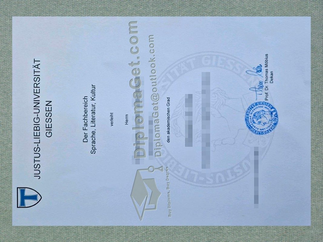 吉森大学证书, University of Giessen Urkunde
