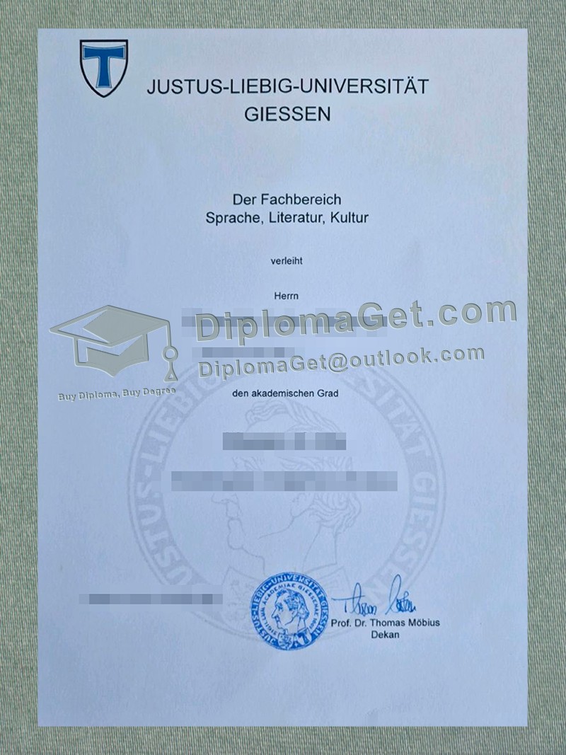 吉森大学证书, University of Giessen Urkunde 吉森大学证书, University of Giessen Urkunde