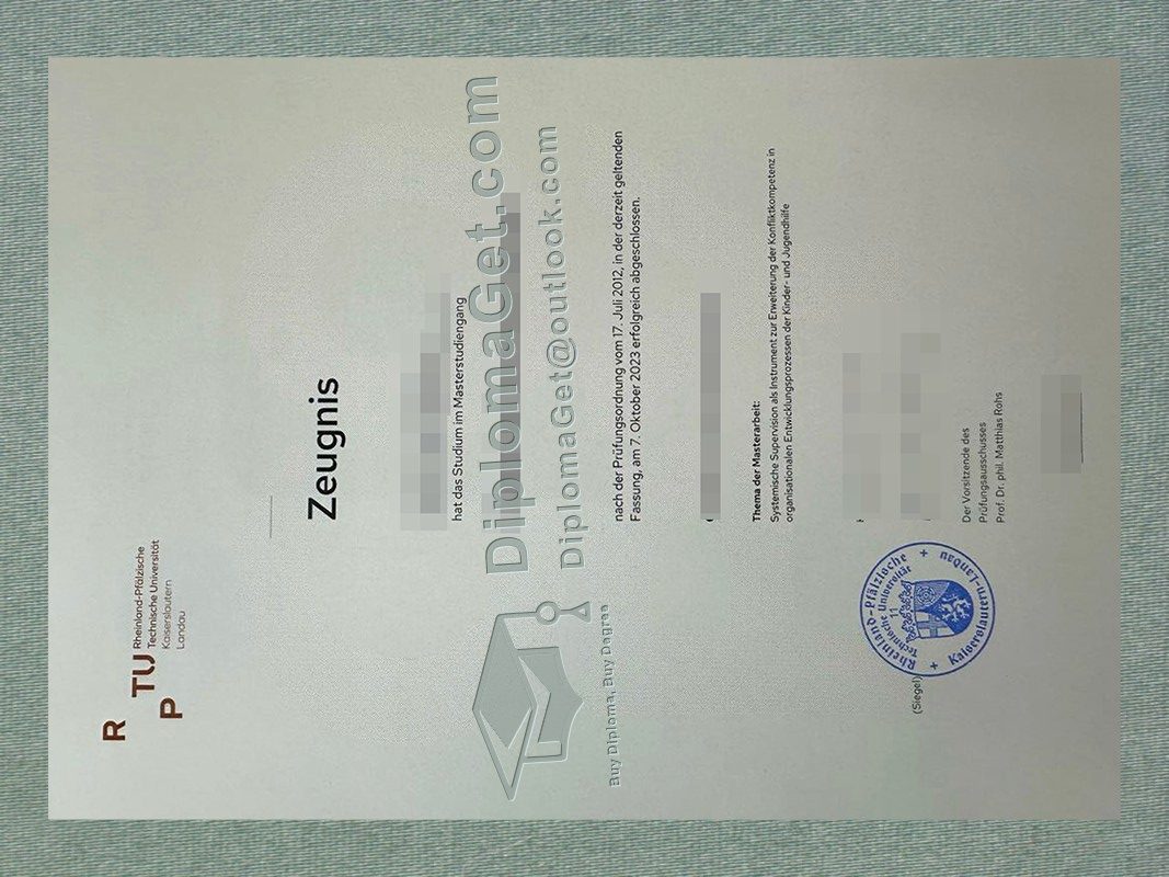 凯泽斯劳滕-兰道大学成绩单, University of Kaiserslautern-Landau Zeugnis