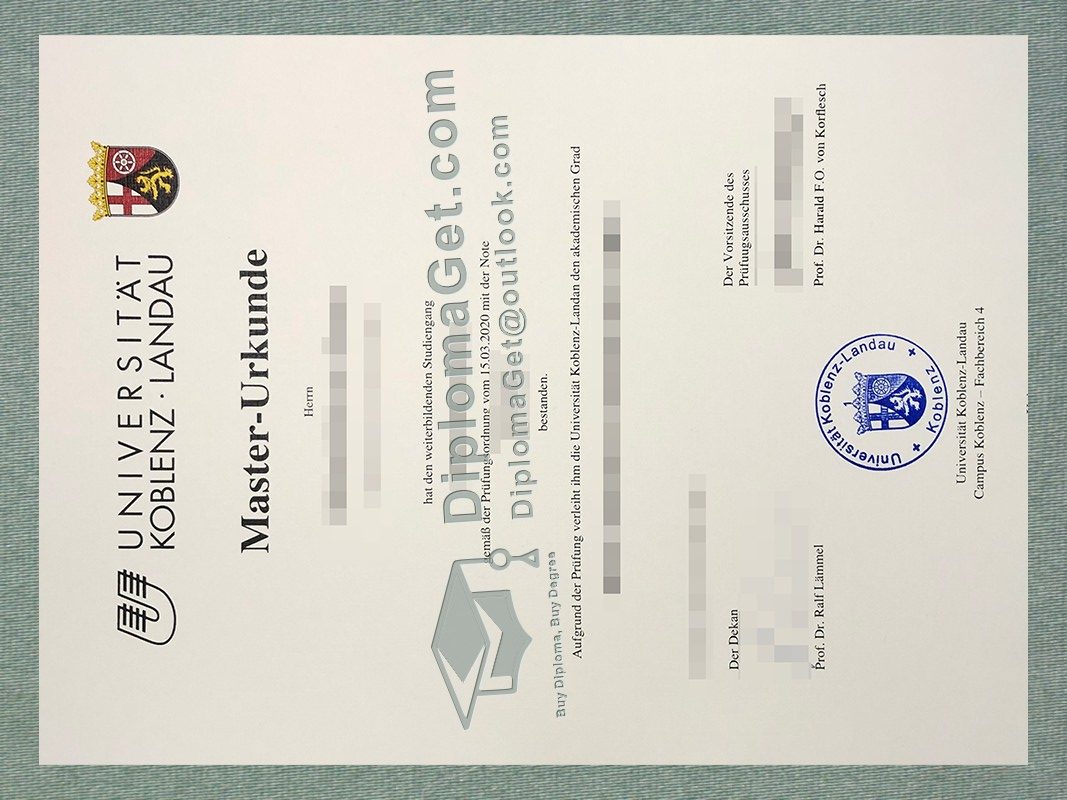 科布伦茨-兰道大学证书, University of Koblenz and Landau Urkunde