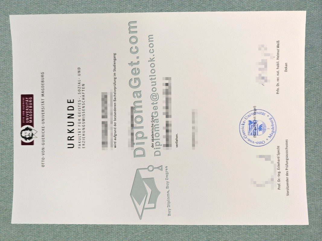 马格德堡大学证书, University of Magdeburg Urkunde