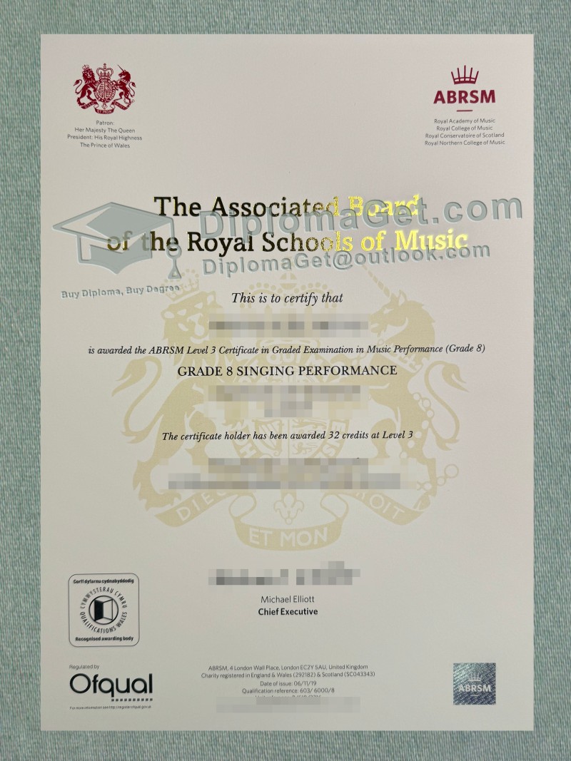 皇家音乐学院联合委员会证书, Associated Board of the Royal Schools of Music certificate 皇家音乐学院联合委员会证书, Associated Board of the Royal Schools of Music certificate