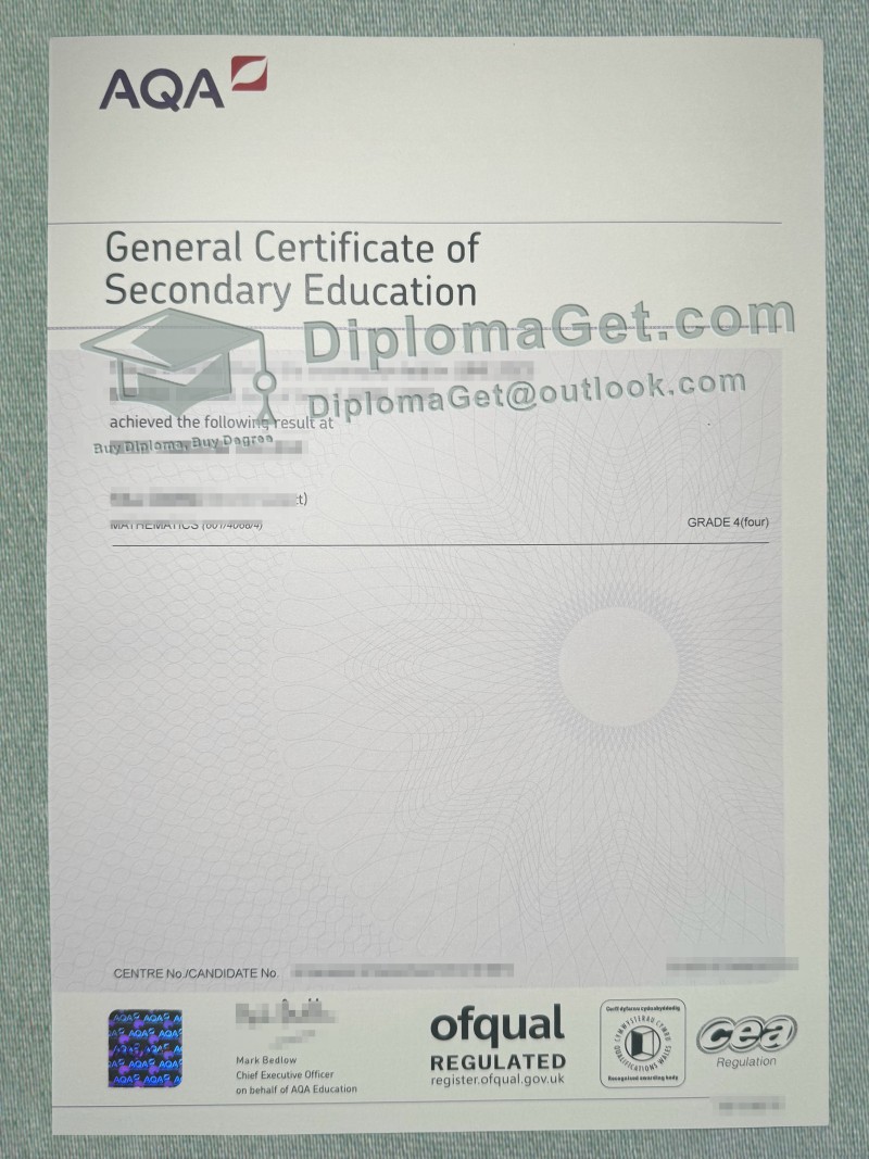 评估与资格联盟证书, Assessment and Qualifications Alliance certificate 评估与资格联盟证书, Assessment and Qualifications Alliance certificate