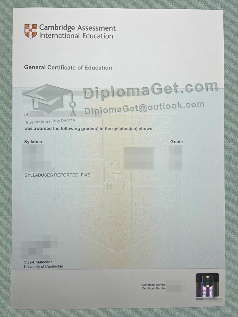 剑桥普通教育证书(GCE), Cambridge General Certificate of Education Certificate 剑桥普通教育证书(GCE), Cambridge General Certificate of Education Certificate