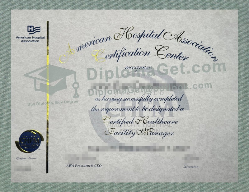 注册医疗设施经理证书, Certified Health Facility Manager Certificate 注册医疗设施经理证书, Certified Health Facility Manager Certificate