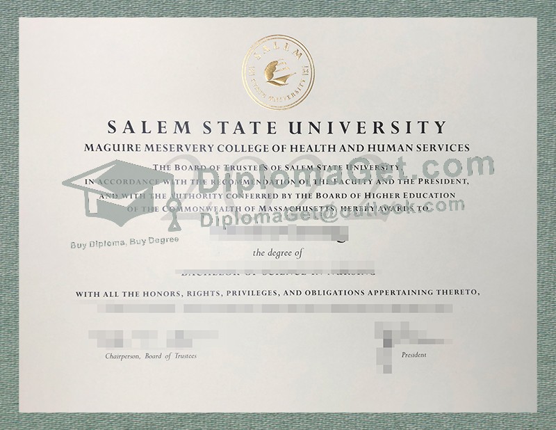 塞勒姆州立大学文凭, Salem State University Diploma 塞勒姆州立大学文凭, Salem State University Diploma