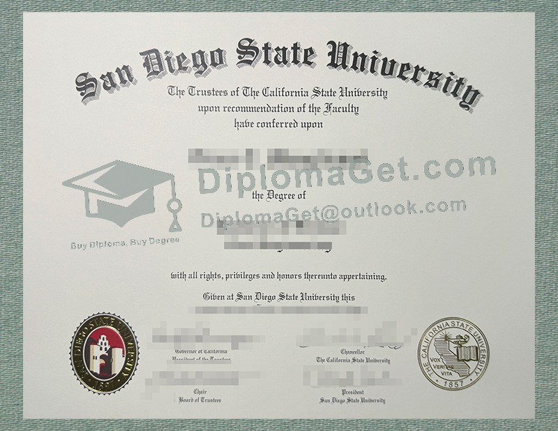 圣地亚哥州立大学文凭, San Diego State University Diploma 圣地亚哥州立大学文凭, San Diego State University Diploma