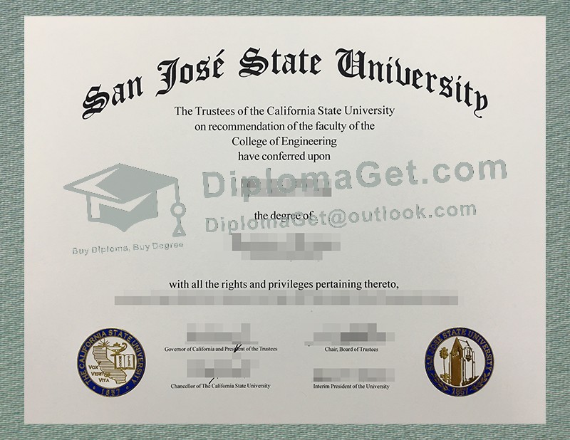 圣何塞州立大学文凭, San Jose State University Diploma 圣何塞州立大学文凭, San Jose State University Diploma
