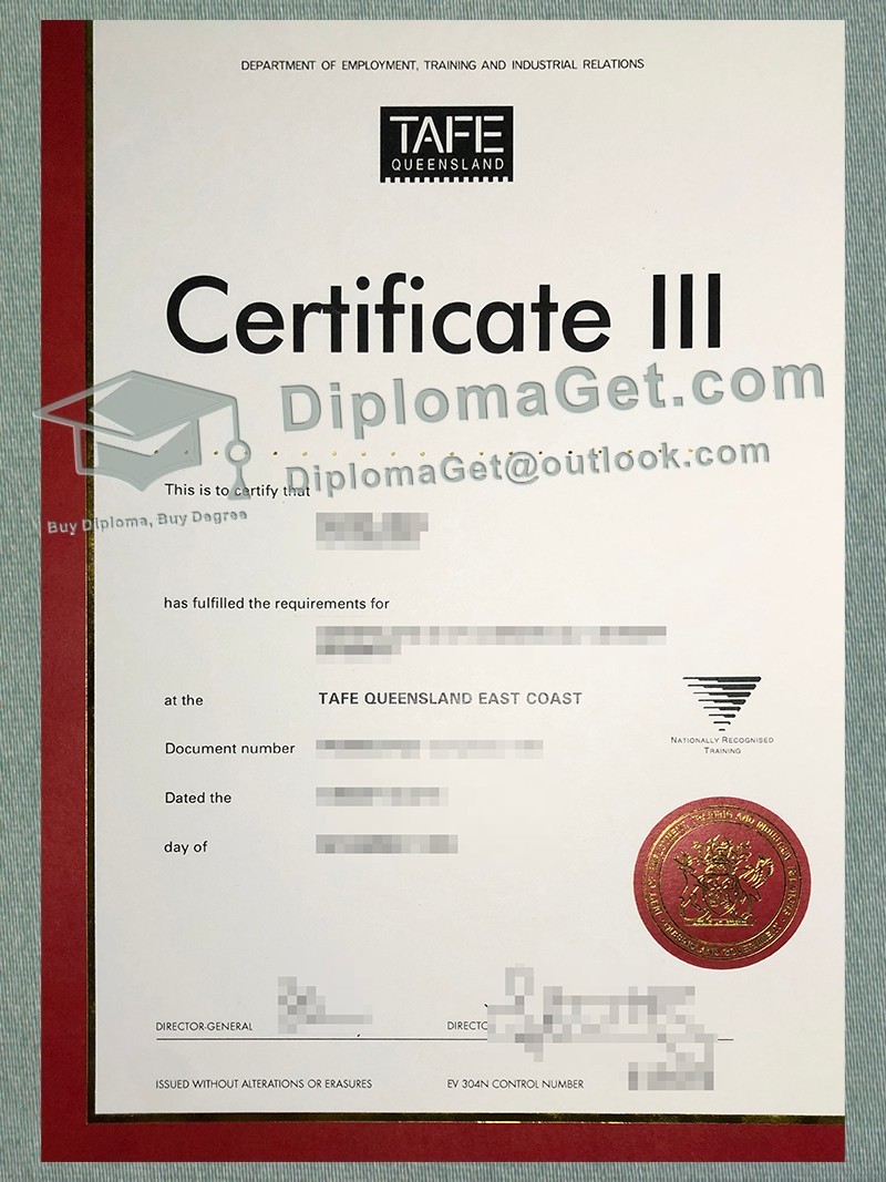 昆士兰州TAFE证书, TAFE Queensland certificate 昆士兰州TAFE证书, TAFE Queensland certificate