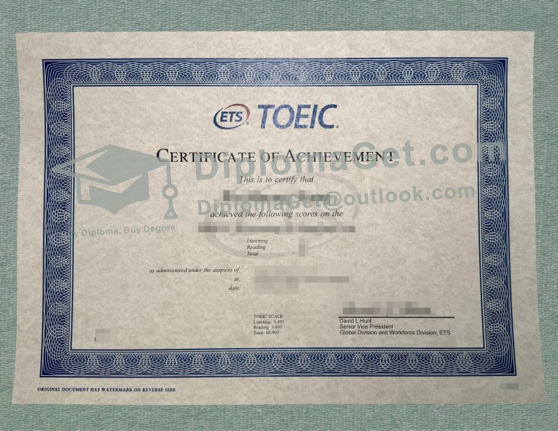TOEIC Certificate TOEIC Certificate