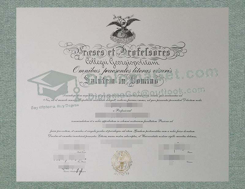 乔治城大学文凭, Universitas Georgiopolitana Diploma 乔治城大学文凭, Universitas Georgiopolitana Diploma